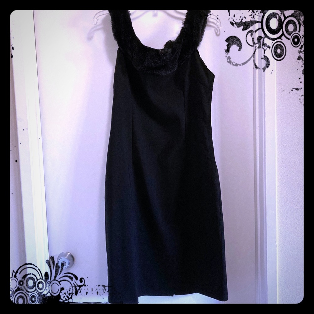 Collectif Retro Dress ❤️ faux fur neckline!